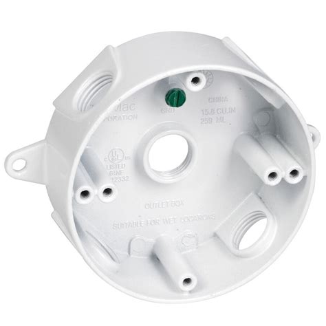 outdoor round junction box|shallow round exterior electrical box.